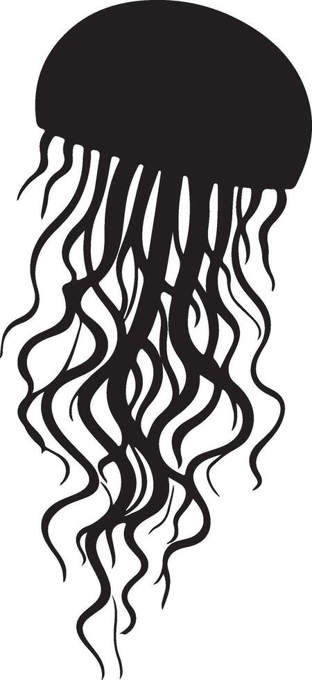 Jellyfish Silhouette Illustration White Background vector