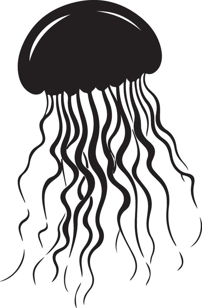 Jellyfish Silhouette Illustration White Background vector