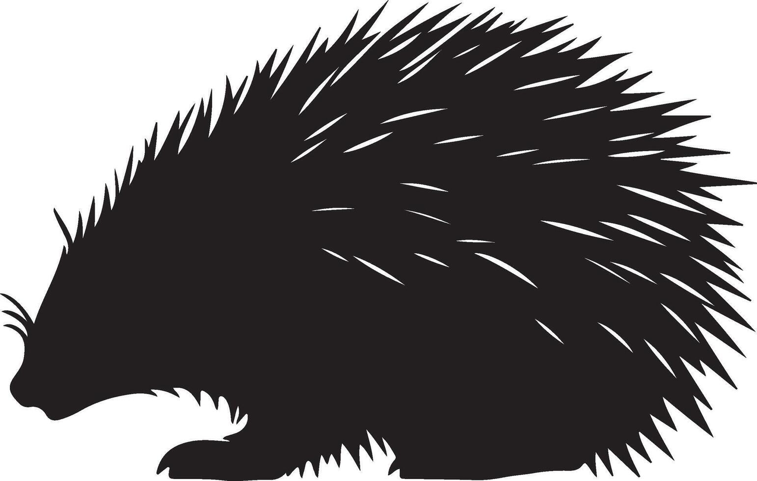 Porcupine Silhouette Illustration White Background vector