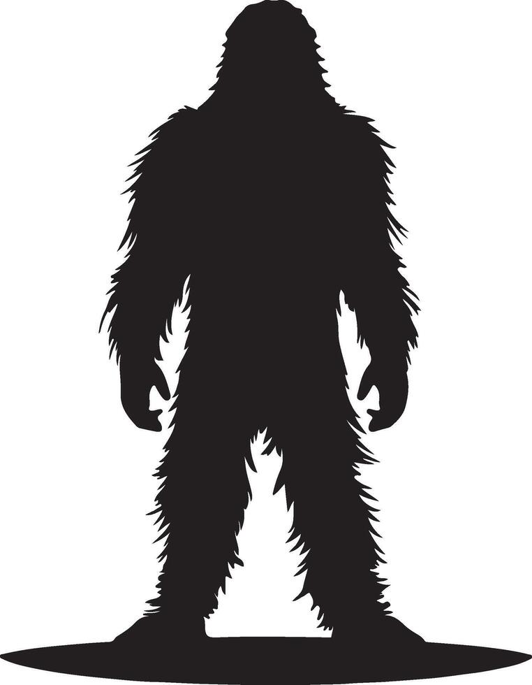 Bigfoot Silhouette Illustration White Background vector