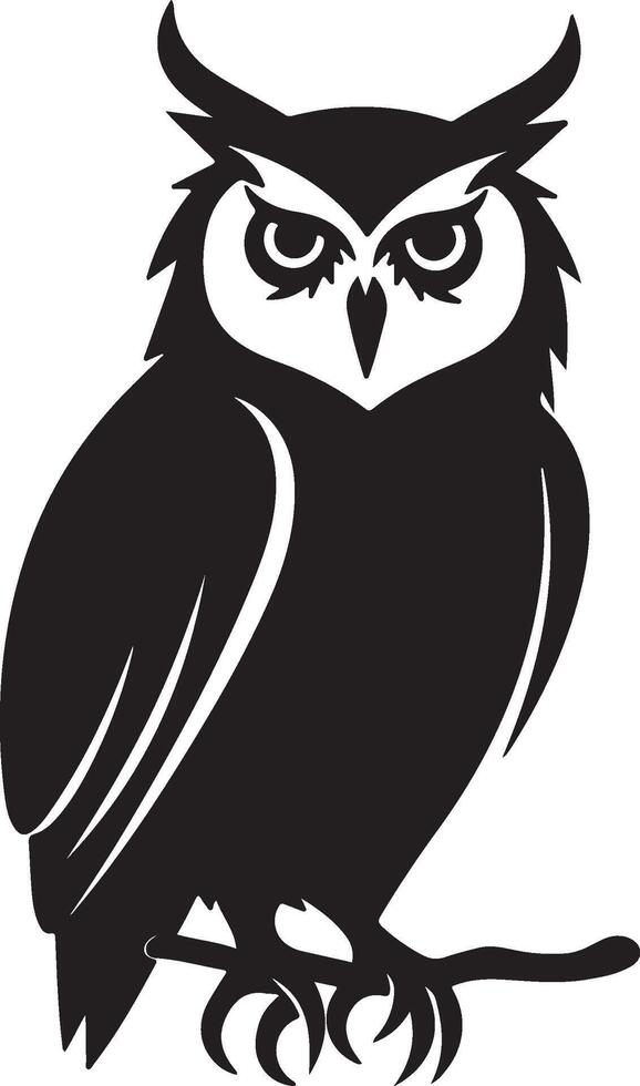 Owl Silhouette Illustration White Background vector
