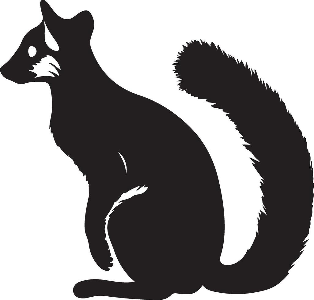 Lemur Silhouette Illustration White Background vector