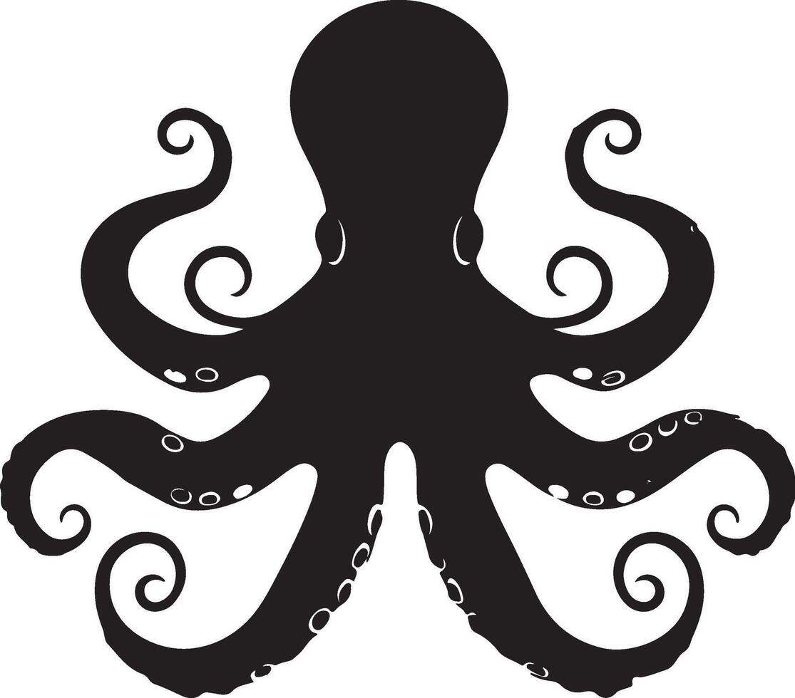 pulpo silueta ilustración blanco antecedentes vector