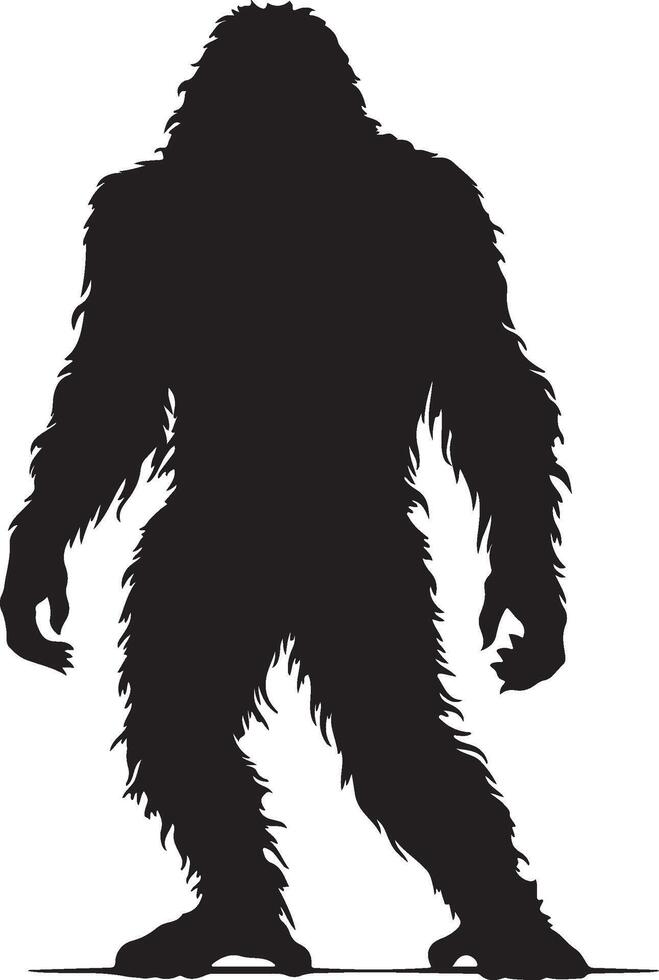 Bigfoot Silhouette Illustration White Background vector