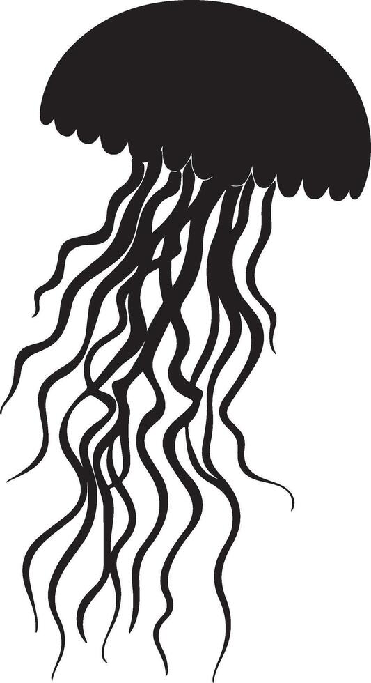 Jellyfish Silhouette Illustration White Background vector