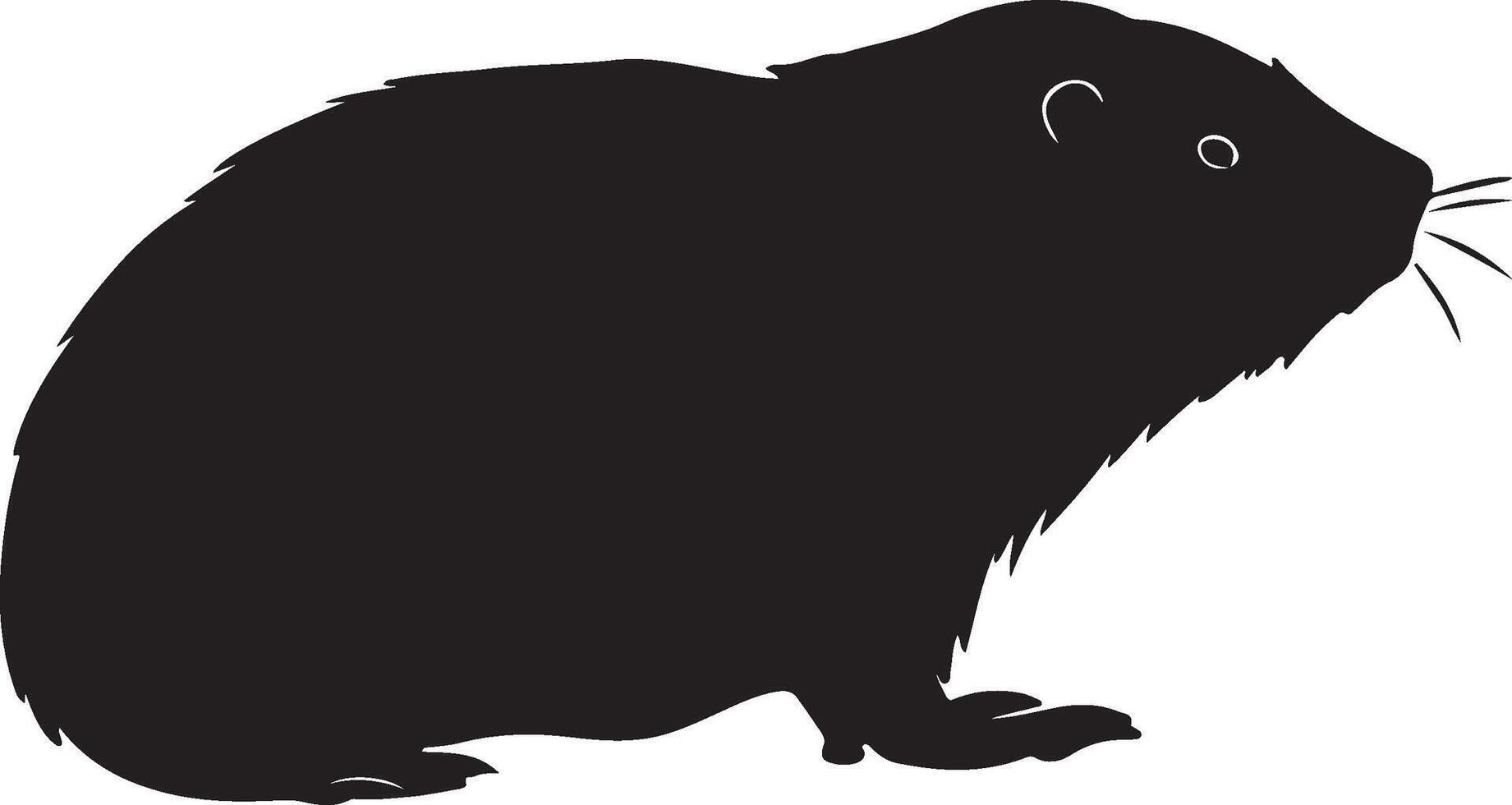 Mole Silhouette Illustration White Background vector