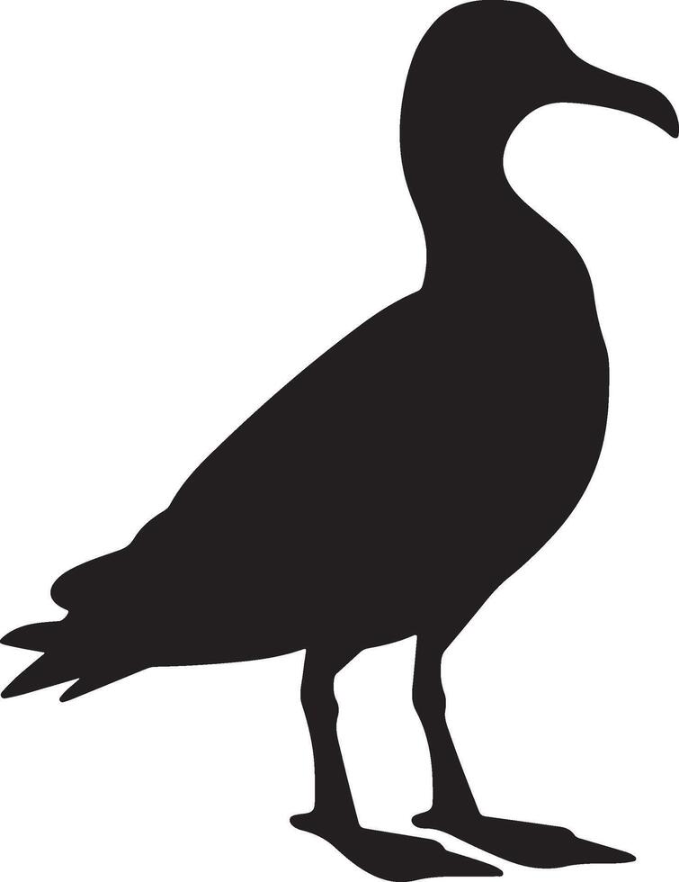 Albatross Silhouette Illustration White Background vector