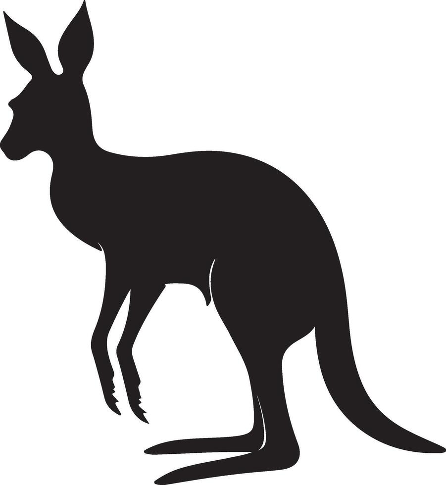 Kangaroo Silhouette Illustration White Background vector