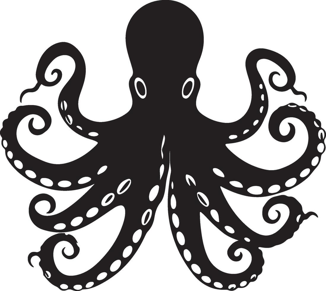 pulpo silueta ilustración blanco antecedentes vector