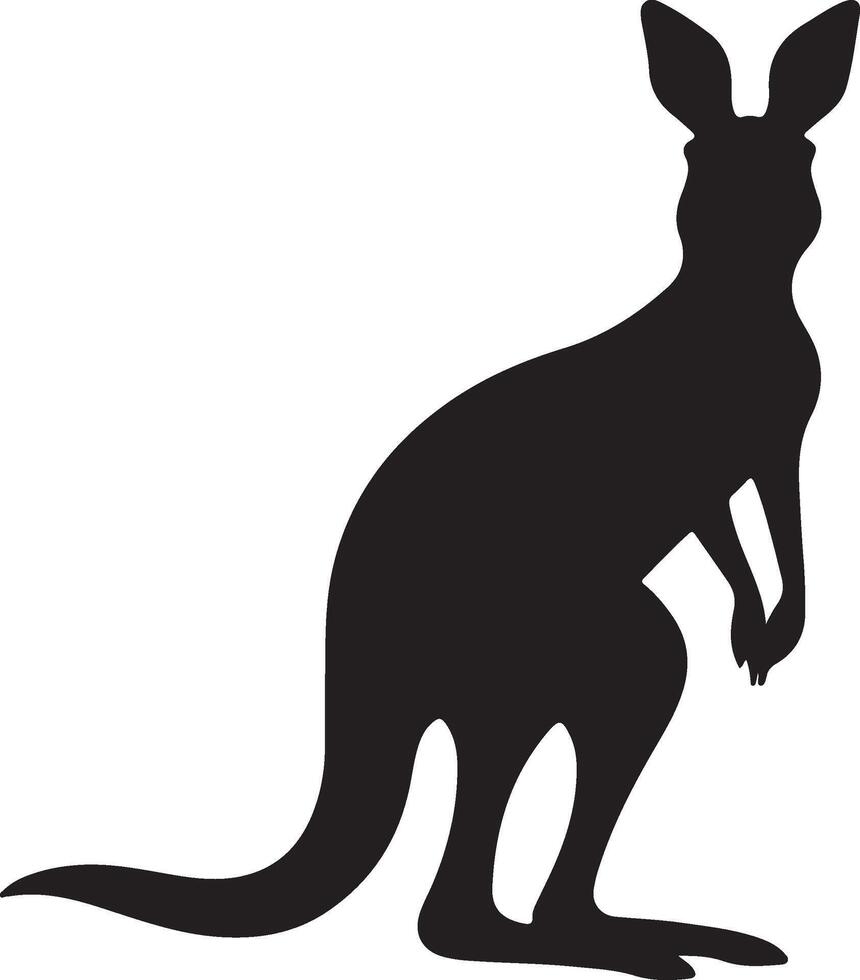 Kangaroo Silhouette Illustration White Background vector