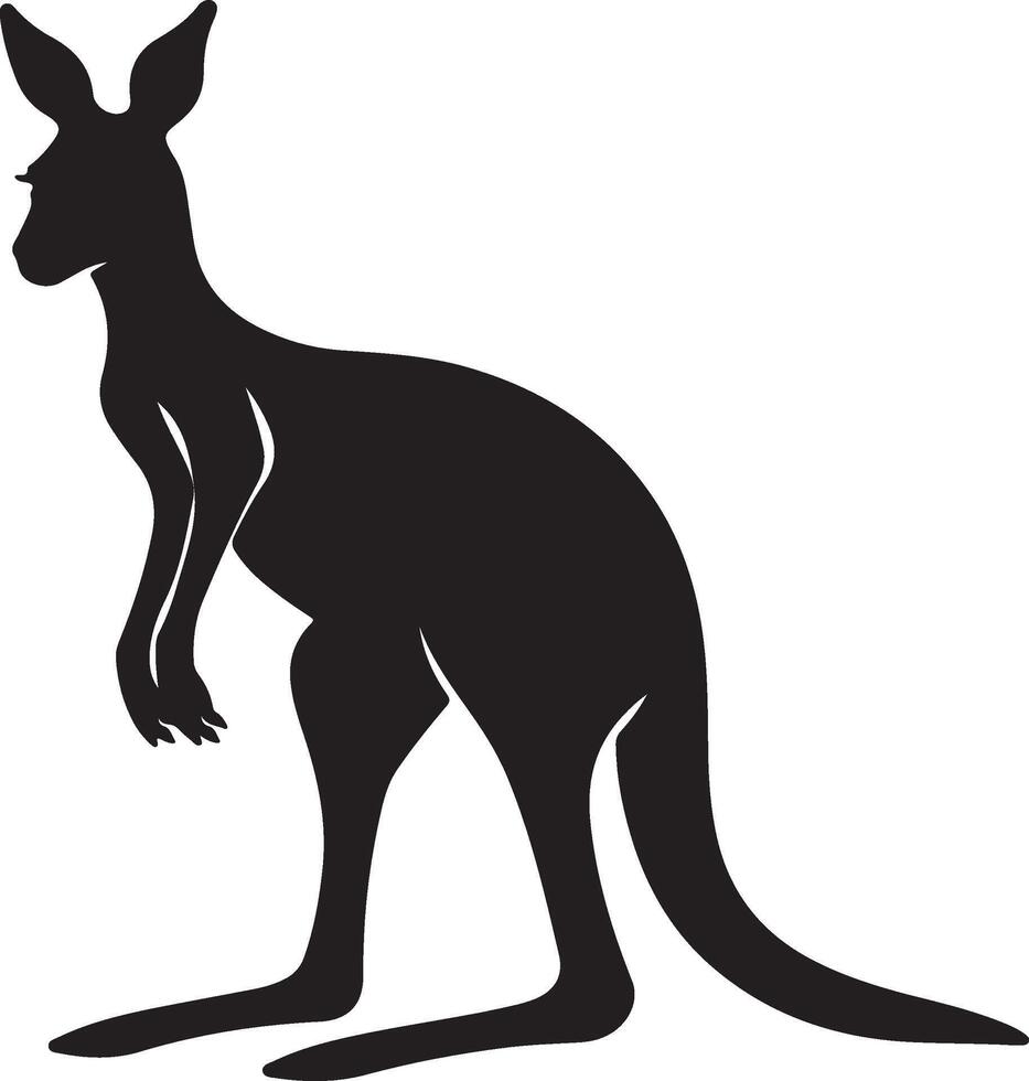 Kangaroo Silhouette Illustration White Background vector