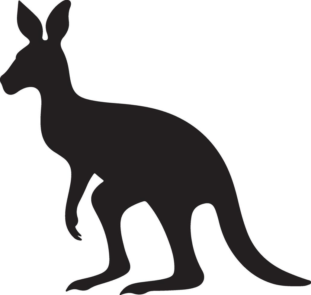 Kangaroo Silhouette Illustration White Background vector