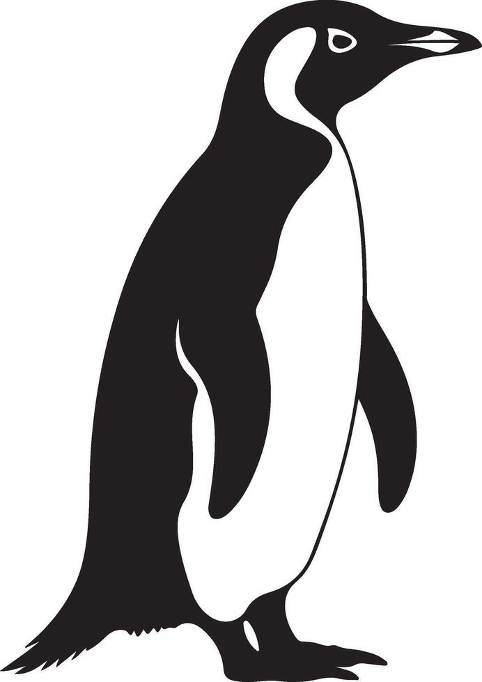 Penguin Silhouette Illustration White Background vector