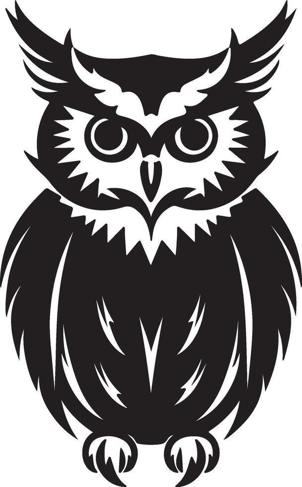 Owl Silhouette Illustration White Background vector