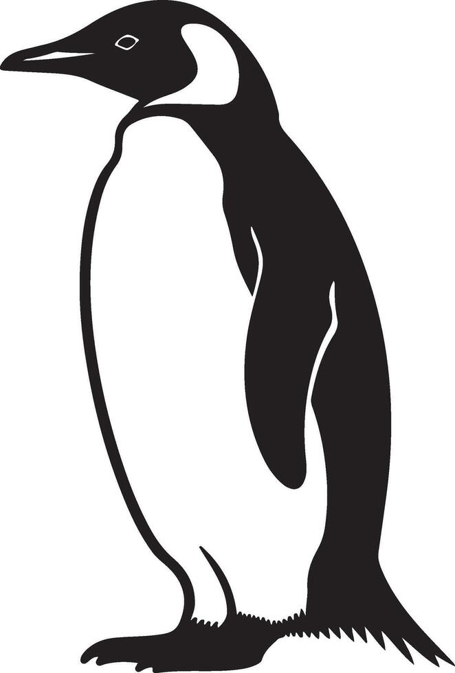 Penguin Silhouette Illustration White Background vector