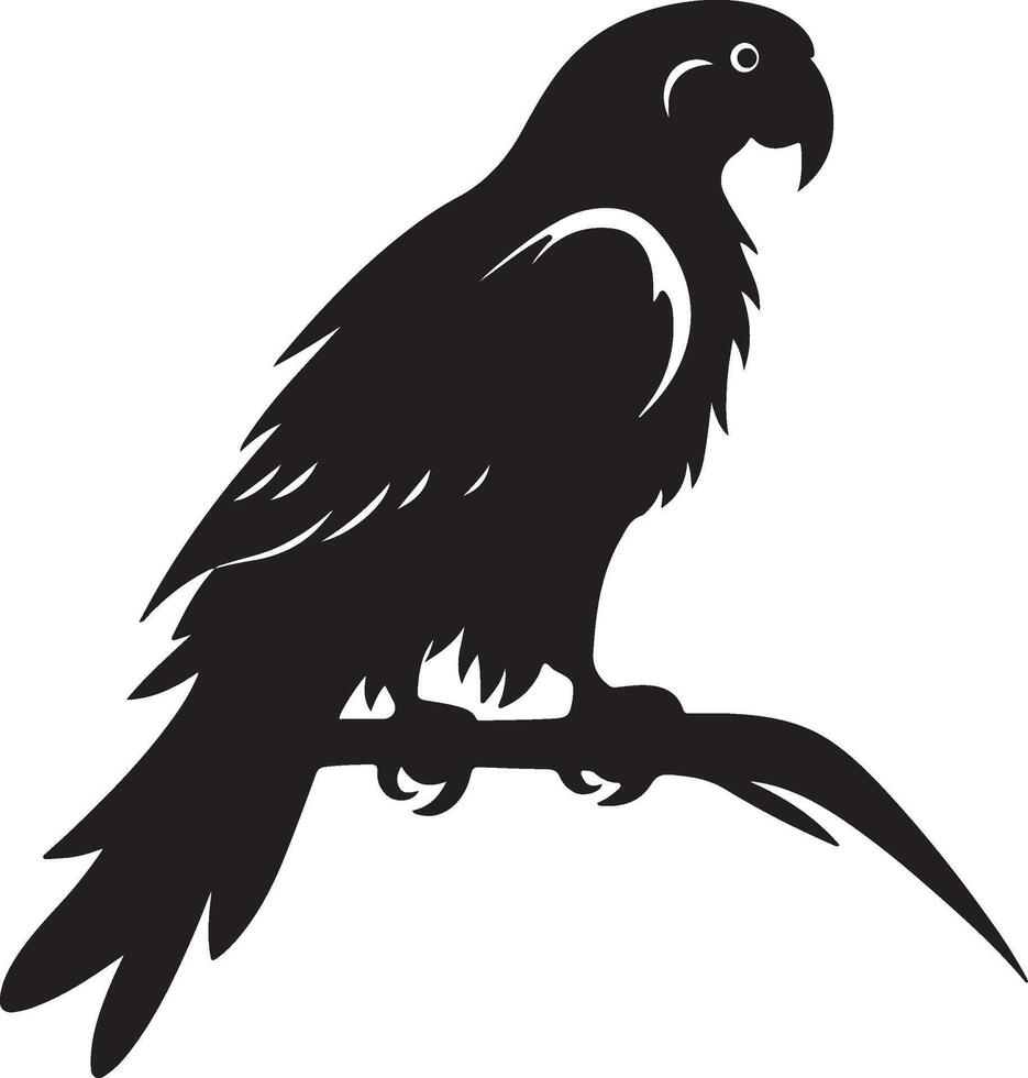 Parrot Silhouette Illustration White Background vector