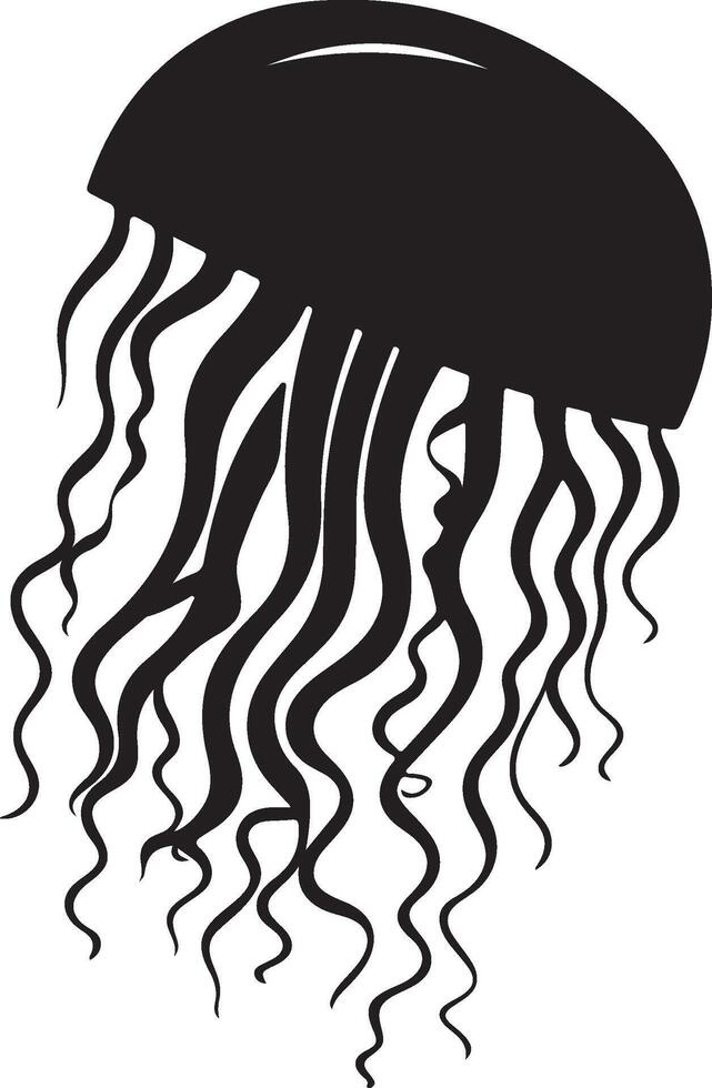 Jellyfish Silhouette Illustration White Background vector