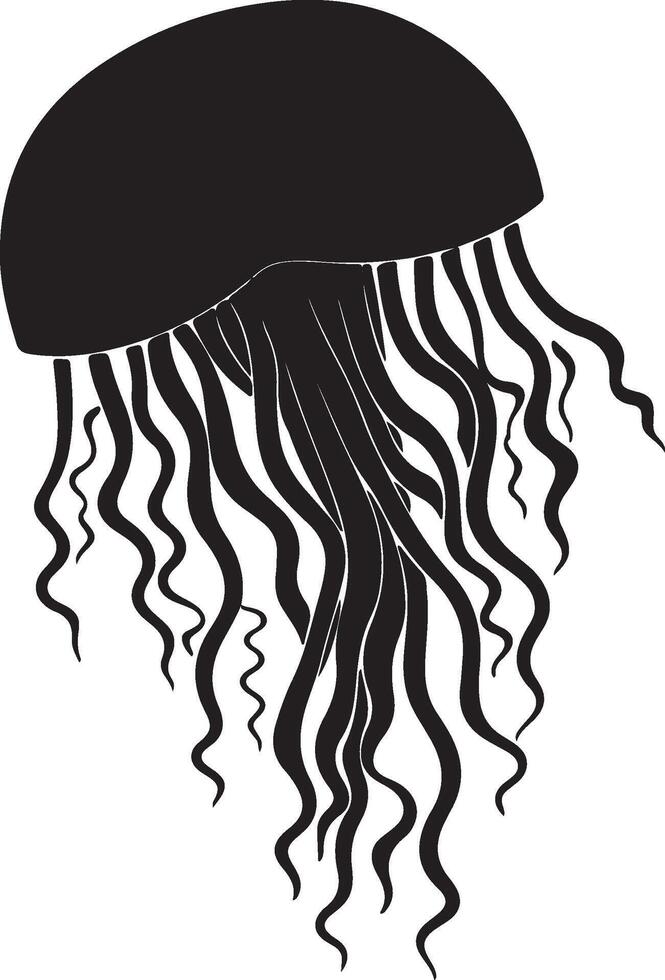 Jellyfish Silhouette Illustration White Background vector