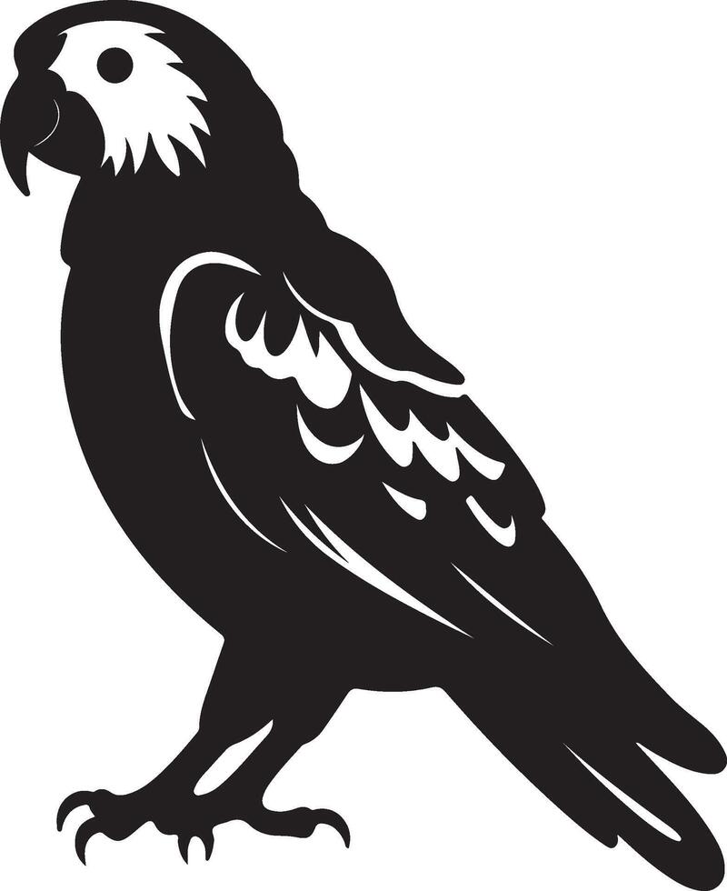 Parrot Silhouette Illustration White Background vector