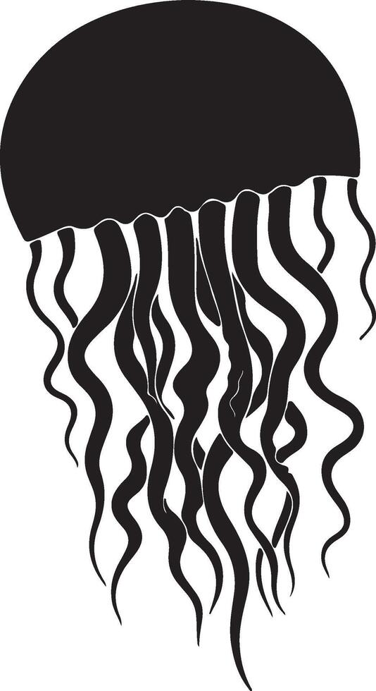 Jellyfish Silhouette Illustration White Background vector