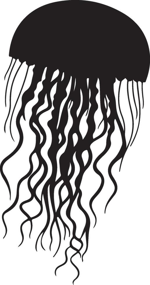 Jellyfish Silhouette Illustration White Background vector