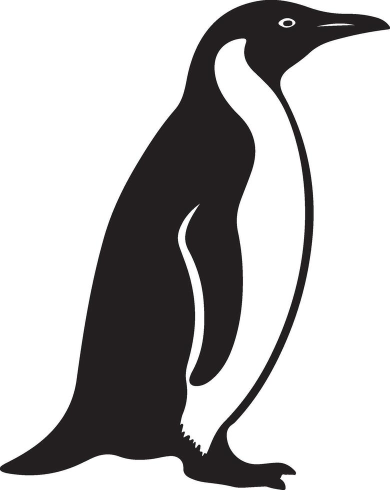 Penguin Silhouette Illustration White Background vector