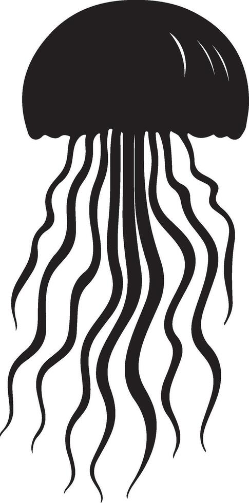 Jellyfish Silhouette Illustration White Background vector