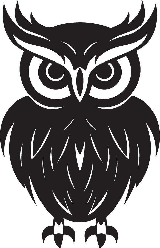 Owl Silhouette Illustration White Background vector