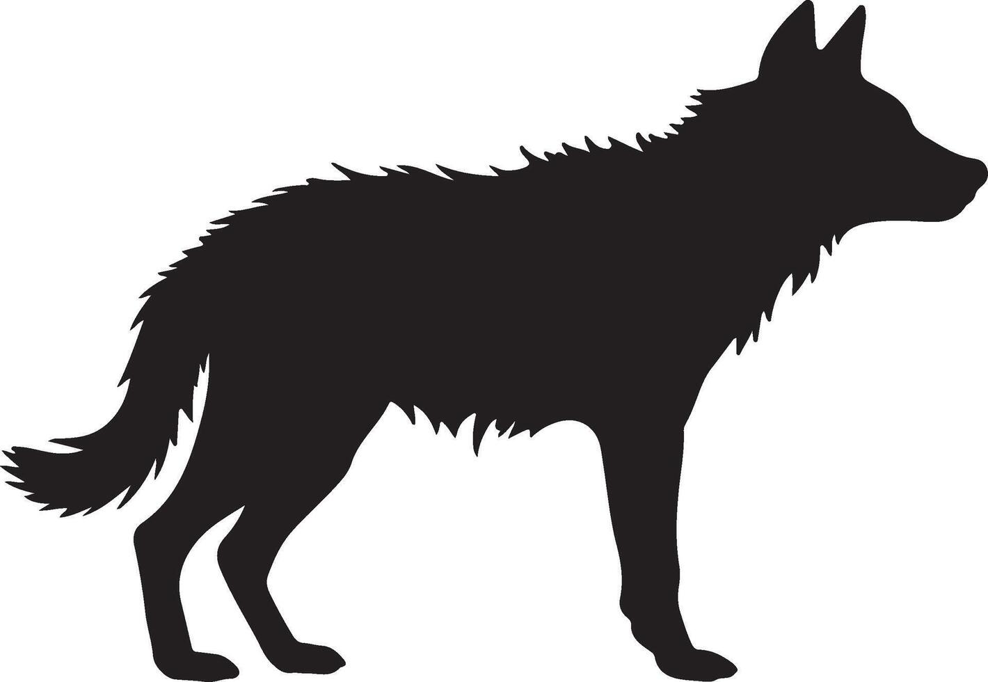 Hyena Silhouette Illustration White Background vector