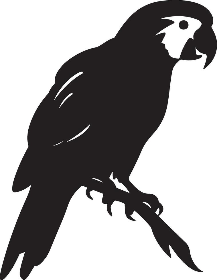 Parrot Silhouette Illustration White Background vector