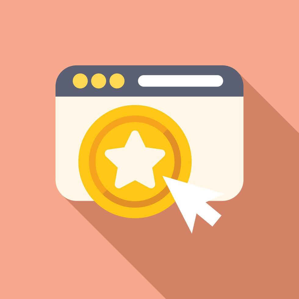 Click on loyalty web site prize icon flat . Service gift vector