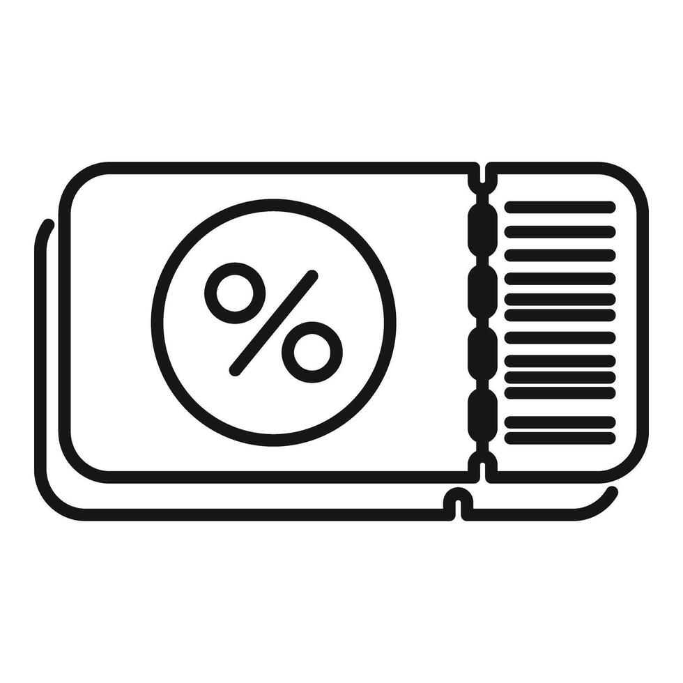 Percent sale coupon icon outline . Loyalty reward vector