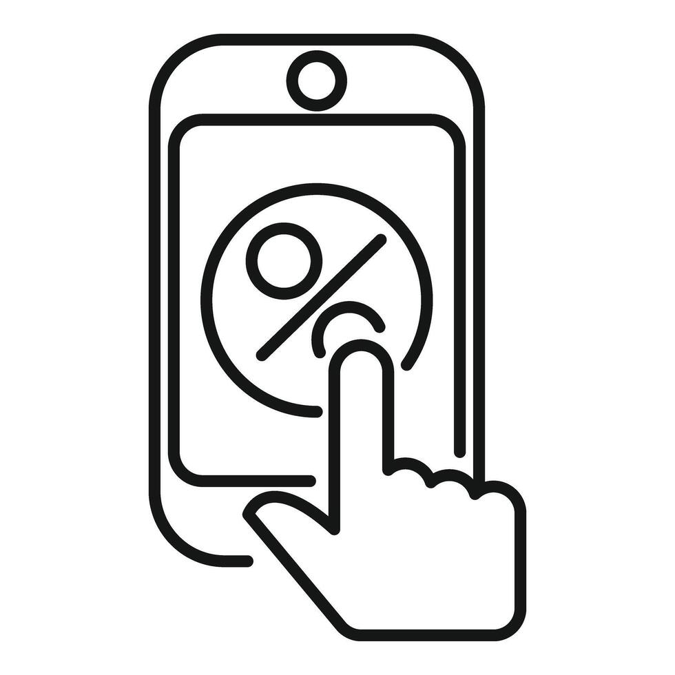 Click on percent sale program icon outline . Loyalty system vector