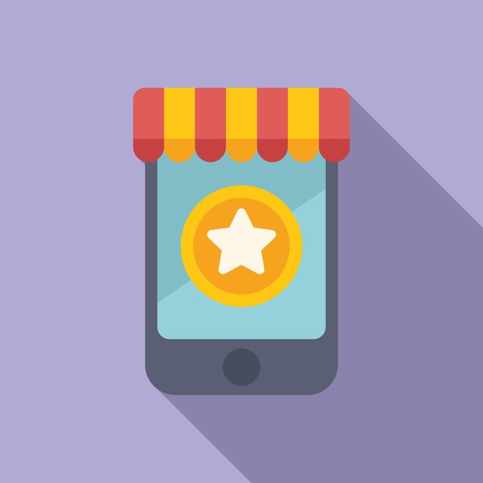 Online sale bonus shop icon flat . Review money marketing vector