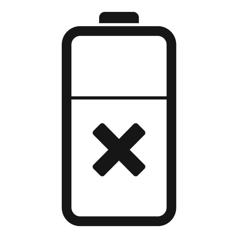Half battery dont charging icon simple . Acid power vector