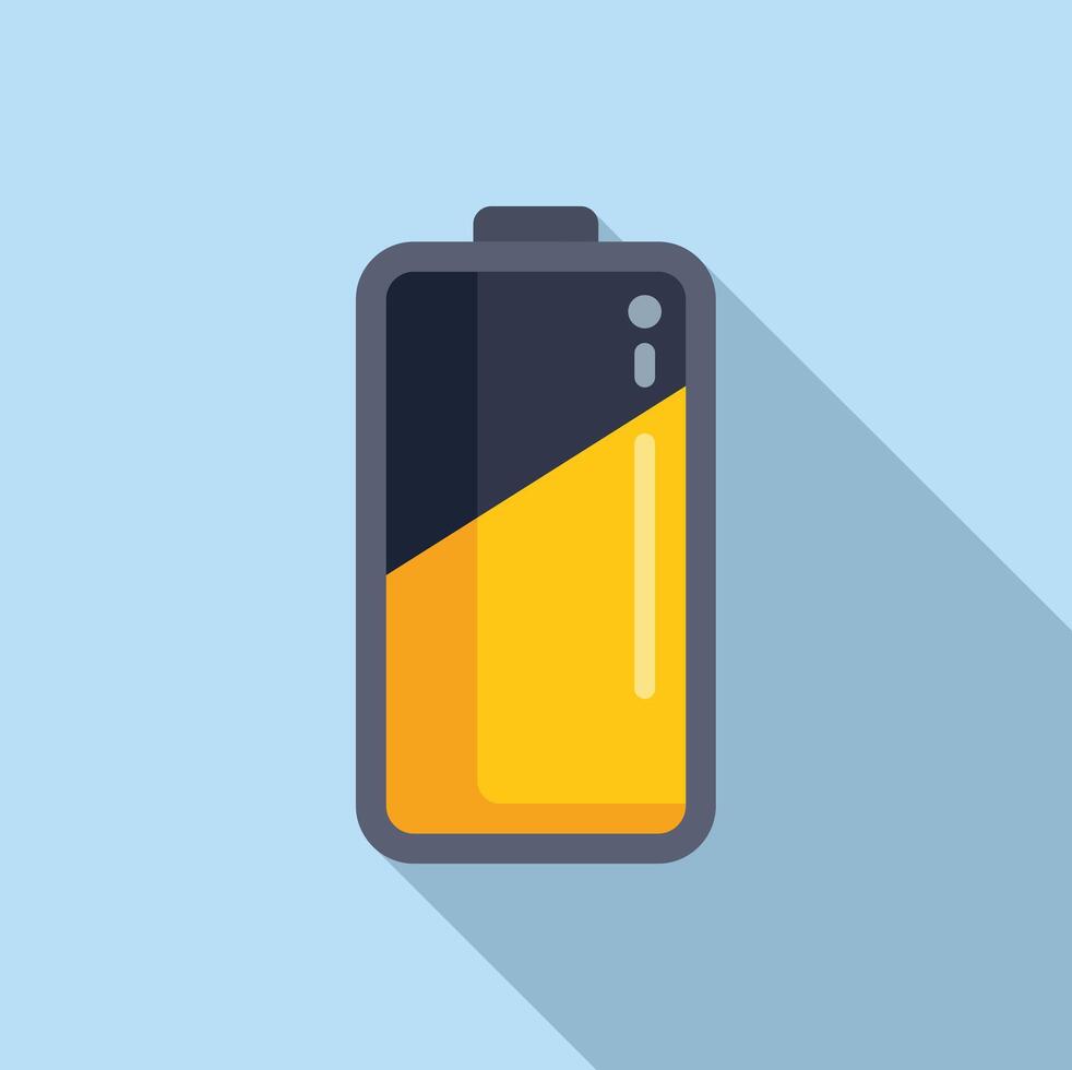 Progress charging indicator icon flat . Battery process vector