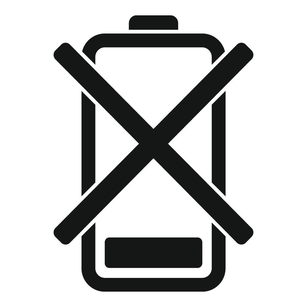 No charging battery icon simple . Cell gauge mobile vector
