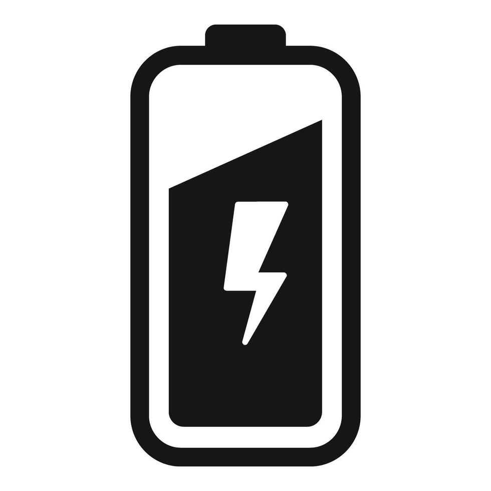 Charging battery level up icon simple . Power electric vector