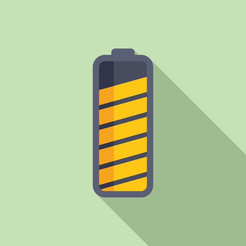 Watt charging battery icon flat . Gadget capacity vector