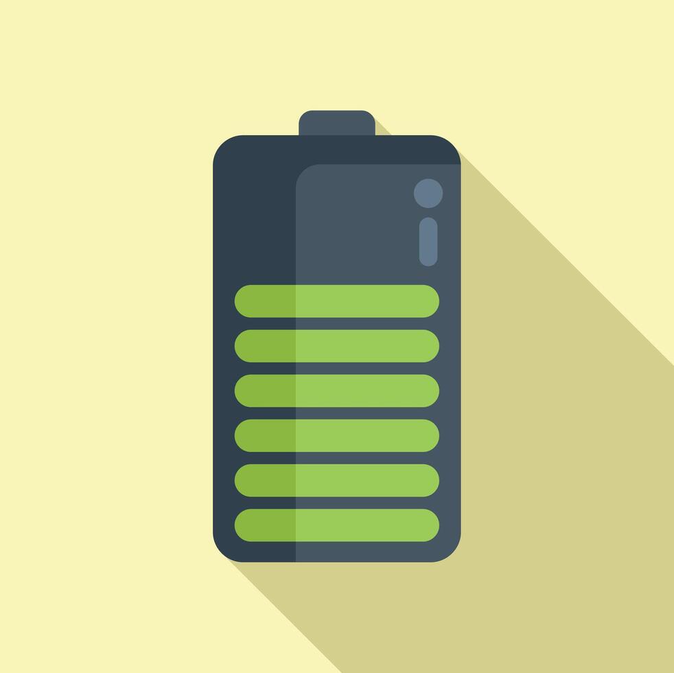 Refill battery icon flat . Power energy up vector