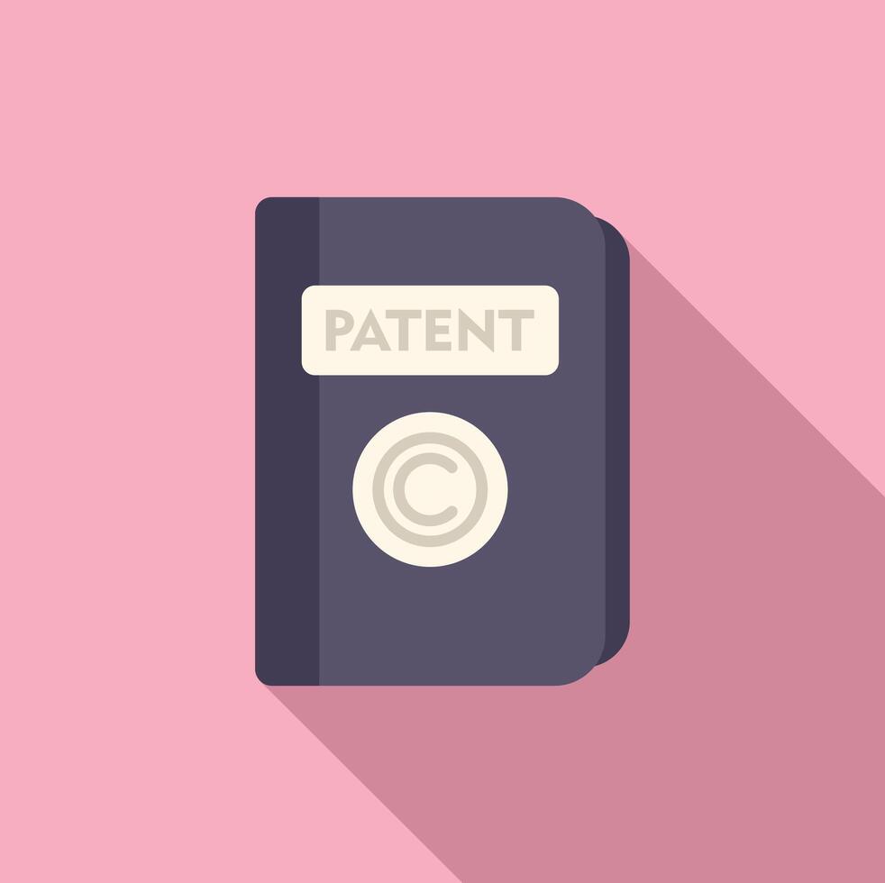 Patent copyright folder icon flat . Agreement protect vector