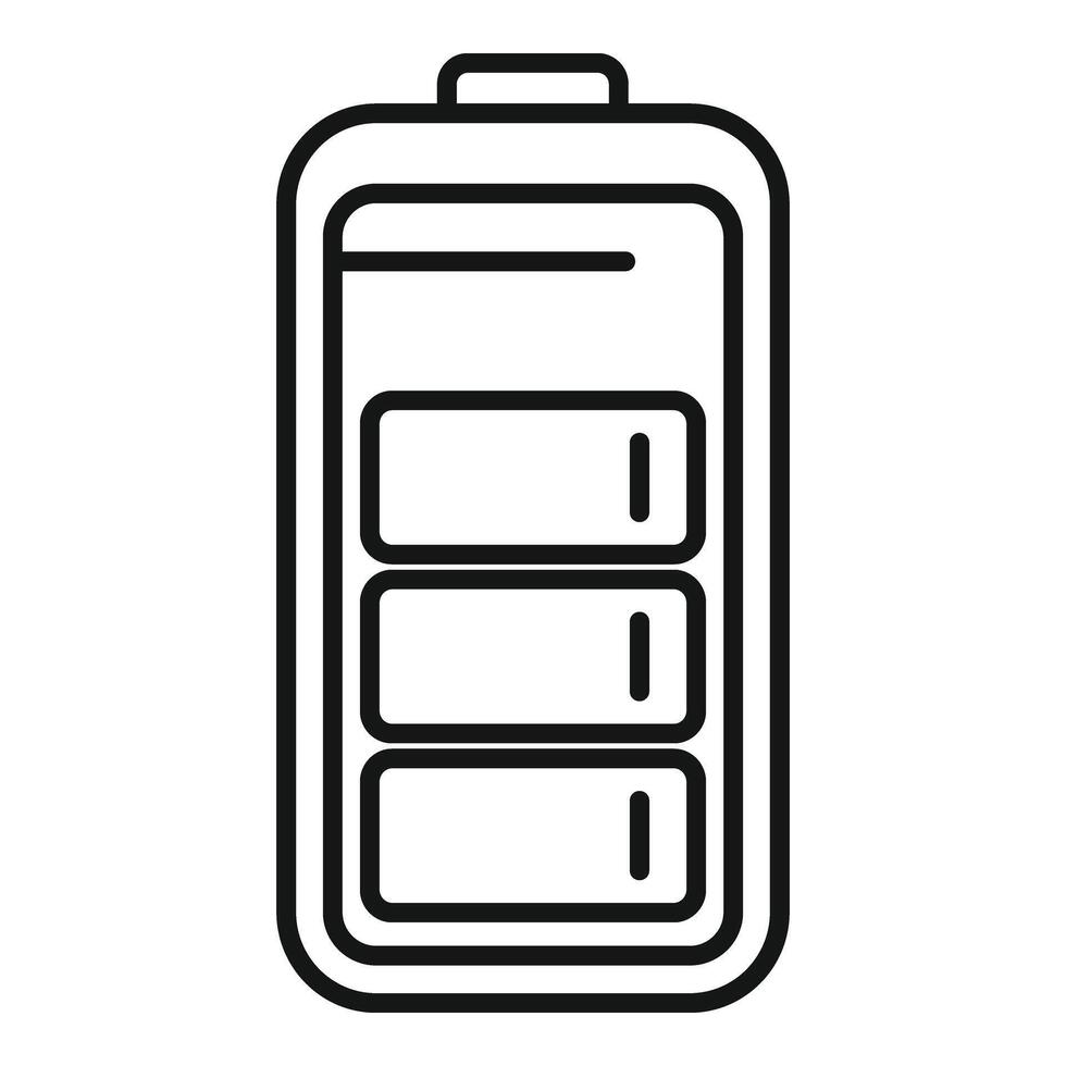 Acid indicator battery icon outline . Cell power vector