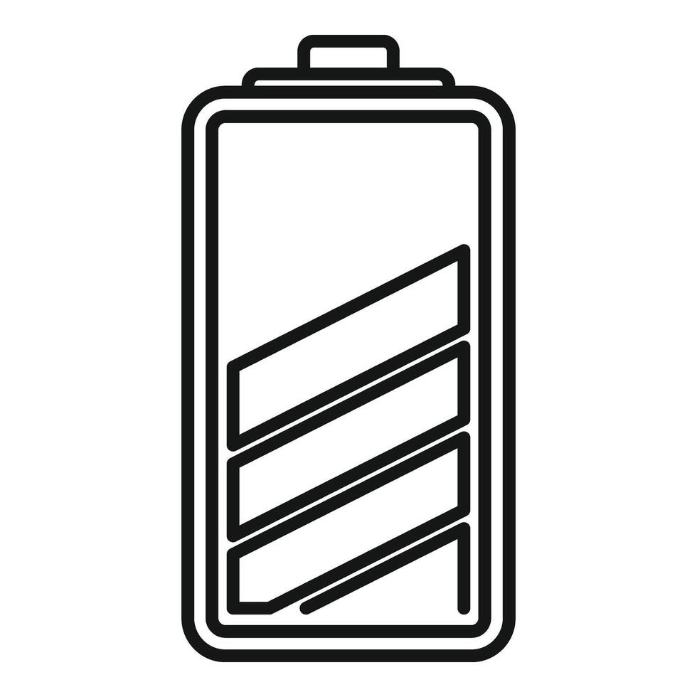 Cell battery charging icon outline . Electrical supply vector