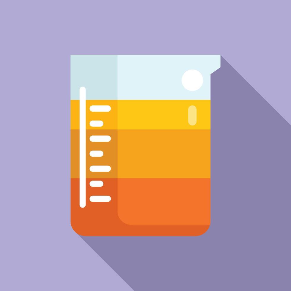 Full medical beaker after liposuction icon flat . Health cellulite vector