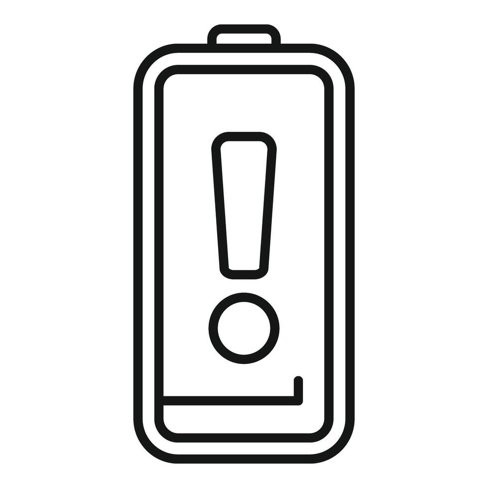 Empty alkaline battery icon outline . Charging process vector