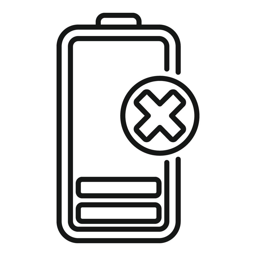 Electro charging battery icon outline . Broken element vector