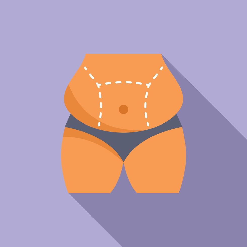 liposuccion procedimiento belleza icono plano . abdominal operación vector