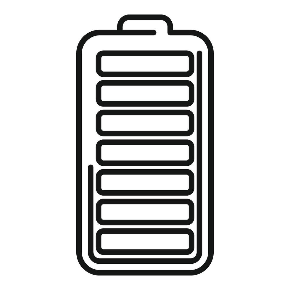 Full electrical battery icon outline . Cell capacity vector