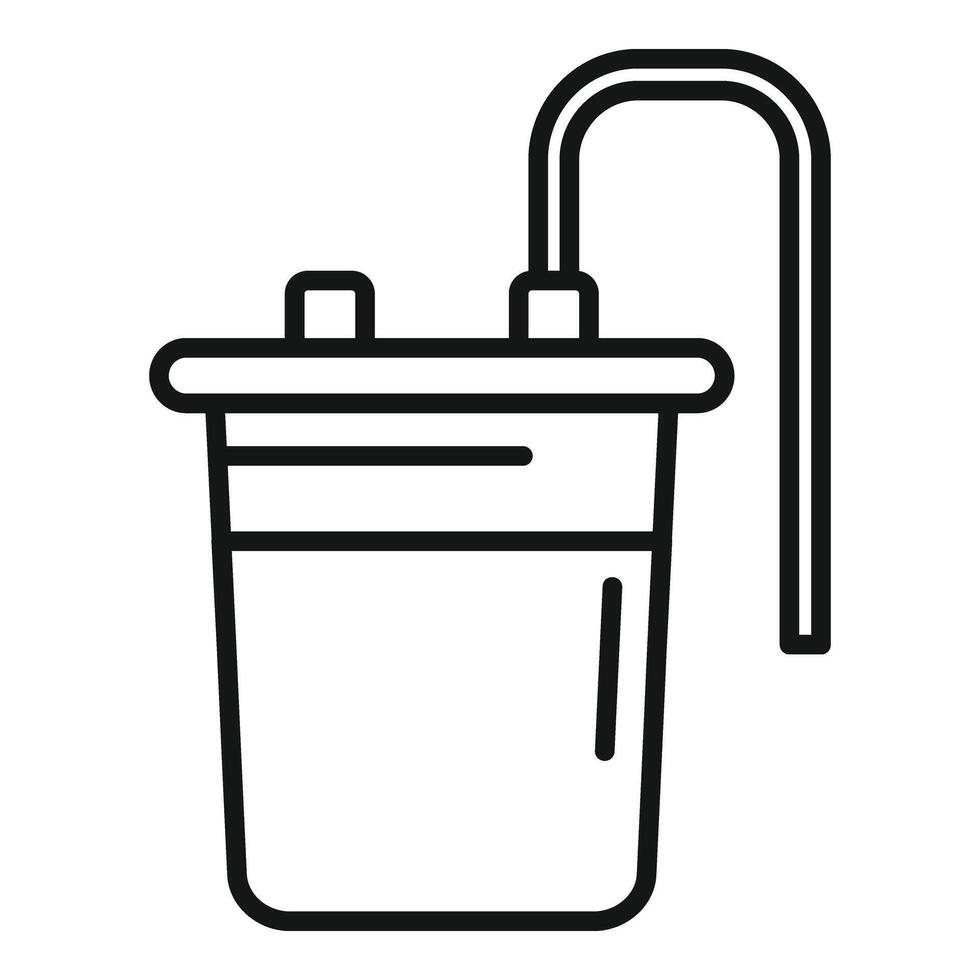 Liposuction procedure pot icon outline . Beauty shape vector
