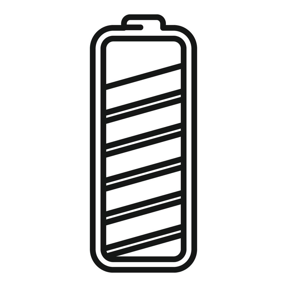 Watt charging battery icon outline . Gadget capacity vector